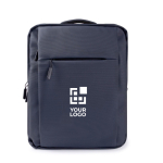 Zaino da lavoro per laptop in similpelle 15'' color blu mare vista area di stampa