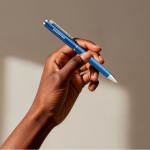 Penna elegante con meccanismo a rotazione e inchiostro blu color blu sesta vista