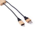 Cavo di ricarica da 1M con dettaglio in bambù da personalizzare color nero quarta vista