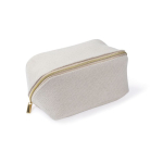 Beauty case monocomparto in poliestere dal tocco morbido 450 g/m2 color naturale terza vista