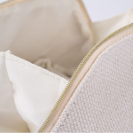 Beauty case monocomparto in poliestere dal tocco morbido 450 g/m2 color naturale vista dettaglio