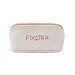 Beauty case monocomparto in poliestere dal tocco morbido 450 g/m2 color naturale vista dettaglio 2