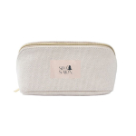 Beauty case monocomparto in poliestere dal tocco morbido 450 g/m2 color naturale vista dettaglio 3