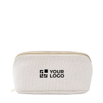 Beauty case monocomparto in poliestere dal tocco morbido 450 g/m2 color naturale vista area di stampa