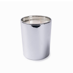 Candela profumata floreale a 3 stoppini in bicchiere di vetro lucido color argento prima vista