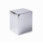 Candela profumata floreale a 3 stoppini in bicchiere di vetro lucido color argento terza vista