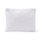 Pochette in poliestere con finitura effetto velluto 280 g/m2 color bianco prima vista