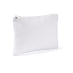 Pochette in poliestere con finitura effetto velluto 280 g/m2 color bianco seconda vista