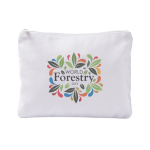 Pochette in poliestere con finitura effetto velluto 280 g/m2 color bianco terza vista