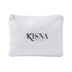 Pochette in poliestere con finitura effetto velluto 280 g/m2 color bianco quarta vista