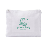 Pochette in poliestere con finitura effetto velluto 280 g/m2 color bianco quinta vista