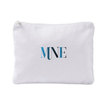 Pochette in poliestere con finitura effetto velluto 280 g/m2 color bianco vista dettaglio