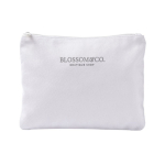 Pochette in poliestere con finitura effetto velluto 280 g/m2 color bianco vista dettaglio 2