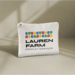 Pochette in poliestere con finitura effetto velluto 280 g/m2 color bianco vista dettaglio 3