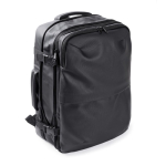 Zaino da viaggio in similpelle con funzione espandibile 30l color nero seconda vista