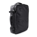 Zaino da viaggio in similpelle con funzione espandibile 30l color nero terza vista