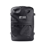 Zaino da viaggio in similpelle con funzione espandibile 30l color nero vista area di stampa