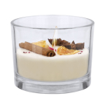 Candela profumata in cera vegetale con aroma di cannella e agrumi seconda vista