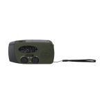 Radio portatile solare con torcia e power bank di emergenza color verde prima vista