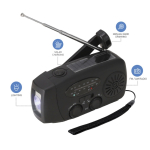 Radio portatile solare con torcia e power bank di emergenza