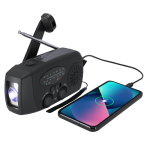 Radio portatile solare con torcia e power bank di emergenza terza vista