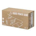 Radio portatile solare con torcia e power bank di emergenza vista con scatola
