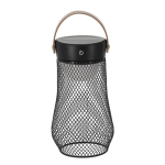 Lampada con design in metallo e manico superiore in PU color nero prima vista