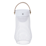 Lampada con design in metallo e manico superiore in PU color bianco prima vista