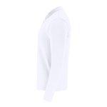 Polo unisex bianco a manica lunga in cotone MKT Charlot 220 g/m2 seconda vista