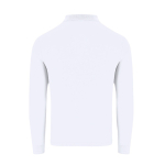 Polo unisex bianco a manica lunga in cotone MKT Charlot 220 g/m2 terza vista