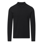 Polo unisex a maniche lunghe in cotone MKT Charlot 220 g/m2 color nero prima vista