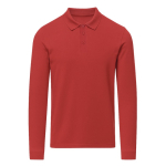 Polo unisex a maniche lunghe in cotone MKT Charlot 220 g/m2 color rosso prima vista