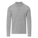 Polo unisex a maniche lunghe in cotone MKT Charlot 220 g/m2 color grigio prima vista