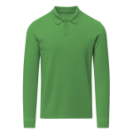 Polo unisex a maniche lunghe in cotone MKT Charlot 220 g/m2 color verde prima vista