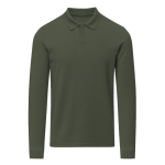 Polo unisex a maniche lunghe in cotone MKT Charlot 220 g/m2 color verde bottiglia prima vista