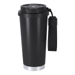 Bicchiere takeaway acciaio inox riciclato e cinghia di trasporto 500ml color nero prima vista
