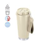 Bicchiere takeaway acciaio inox riciclato e cinghia di trasporto 500ml
