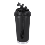 Bicchiere takeaway acciaio inox riciclato e cinghia di trasporto 500ml