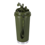 Bicchiere takeaway acciaio inox riciclato e cinghia di trasporto 500ml