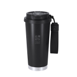 Bicchiere takeaway acciaio inox riciclato e cinghia di trasporto 500ml vista area di stampa
