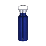 Borraccia termica in acciaio inox con manico per il trasporto 500ml color blu prima vista