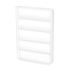 Taccuino con copertina imbottita in similpelle e pagine a righe A5 color bianco prima vista