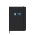 Taccuino con pagine bianche e planner mensile incluso in inglese vista area di stampa