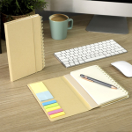 Taccuino con planner settimanale pieghevole e blocco note A5 vista ambiente