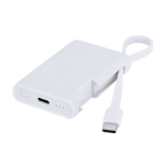 Power bank portatile bianco compatto 2.000 mAh terza vista