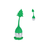 Infusore da tè con design natalizio in silicone e acciaio inox vista area di stampa