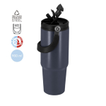 Bicchiere termico in acciaio inox riciclato con manico coordinato 900ml