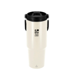Bicchiere termico in acciaio inox riciclato con manico coordinato 900ml vista area di stampa