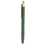 Penna touch in alluminio con pulsante in bambù e inchiostro blu color verde prima vista