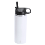 Borraccia termica con cannuccia da 500 ml in acciaio inox riciclato color bianco prima vista